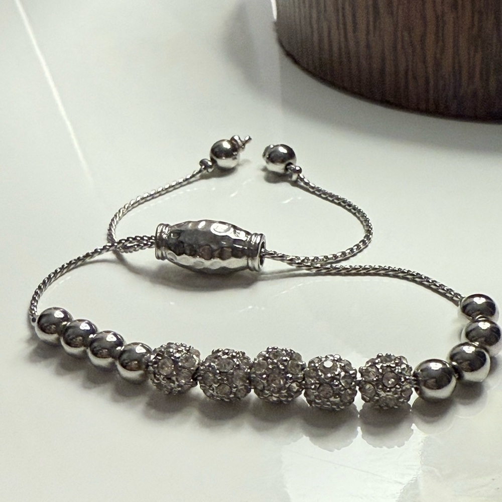Chic Silver Beaded Bracelet